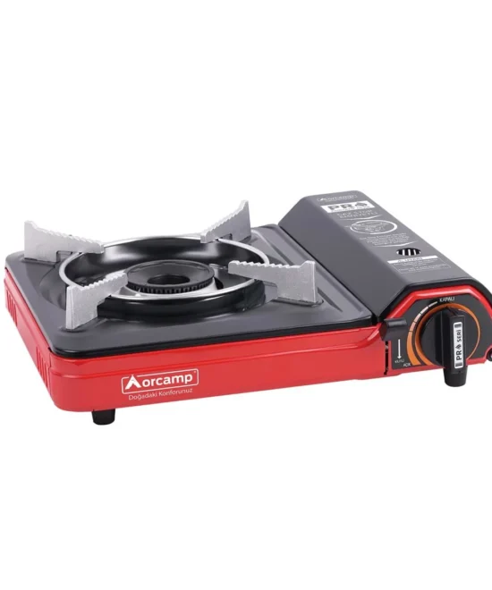 Orcamp CK-505 Tekli Portatif Kamp Ocağı Gaz Stop Emniyetli Kırmızı