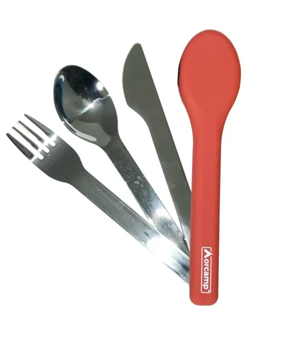 Orcamp OUT-1970 Çatal Kaşık Bıçak Seyahat Seti – Kırmızı