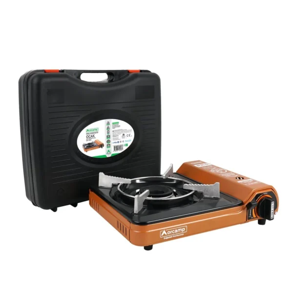 Orcamp CK-505 Tekli Portatif Kamp Ocağı Gaz Stop Emniyetli Turuncu