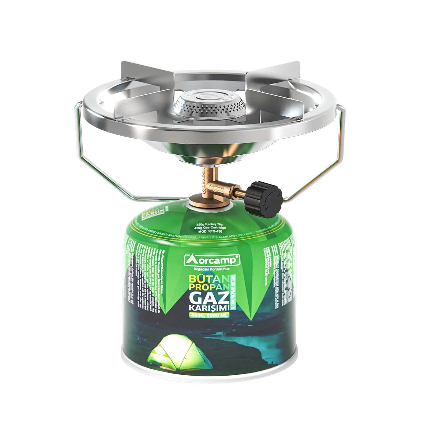 Orcamp K-500 Siboplu Kamp Ocağı & 450 Gram Kartuş Tüp